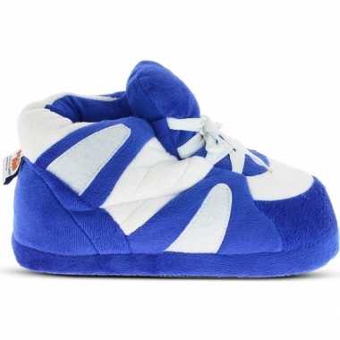 Sneakers sloffen/sloffen blauw/wit voor heren