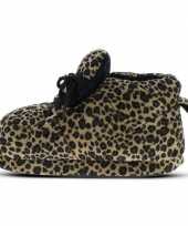 Sneaker sloffen dames luipaard bruin
